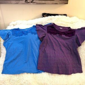 Kids' Blue and Purple Lace Tops